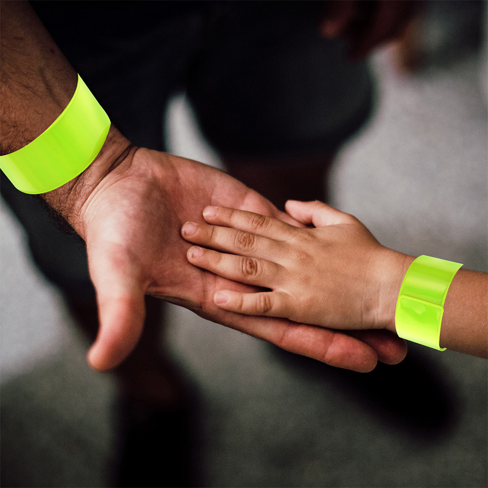 Cycling High Gear - 12Pcs Reflective Slap Bracelets High Visibility