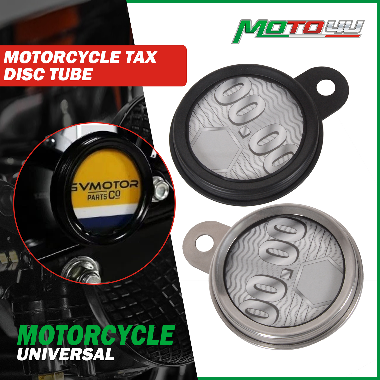 Cycling Quads - Motorcycle Tax Disc Tube Cylindrical Permit