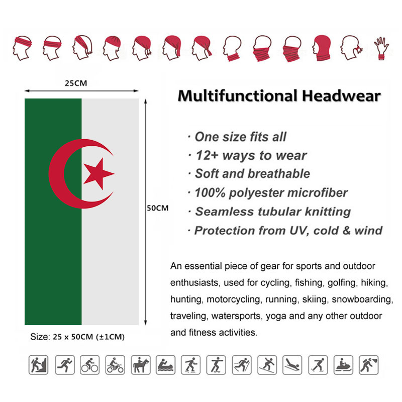 Algeria Flag Printed Bandana H - огляд і ціна Cycling Gears