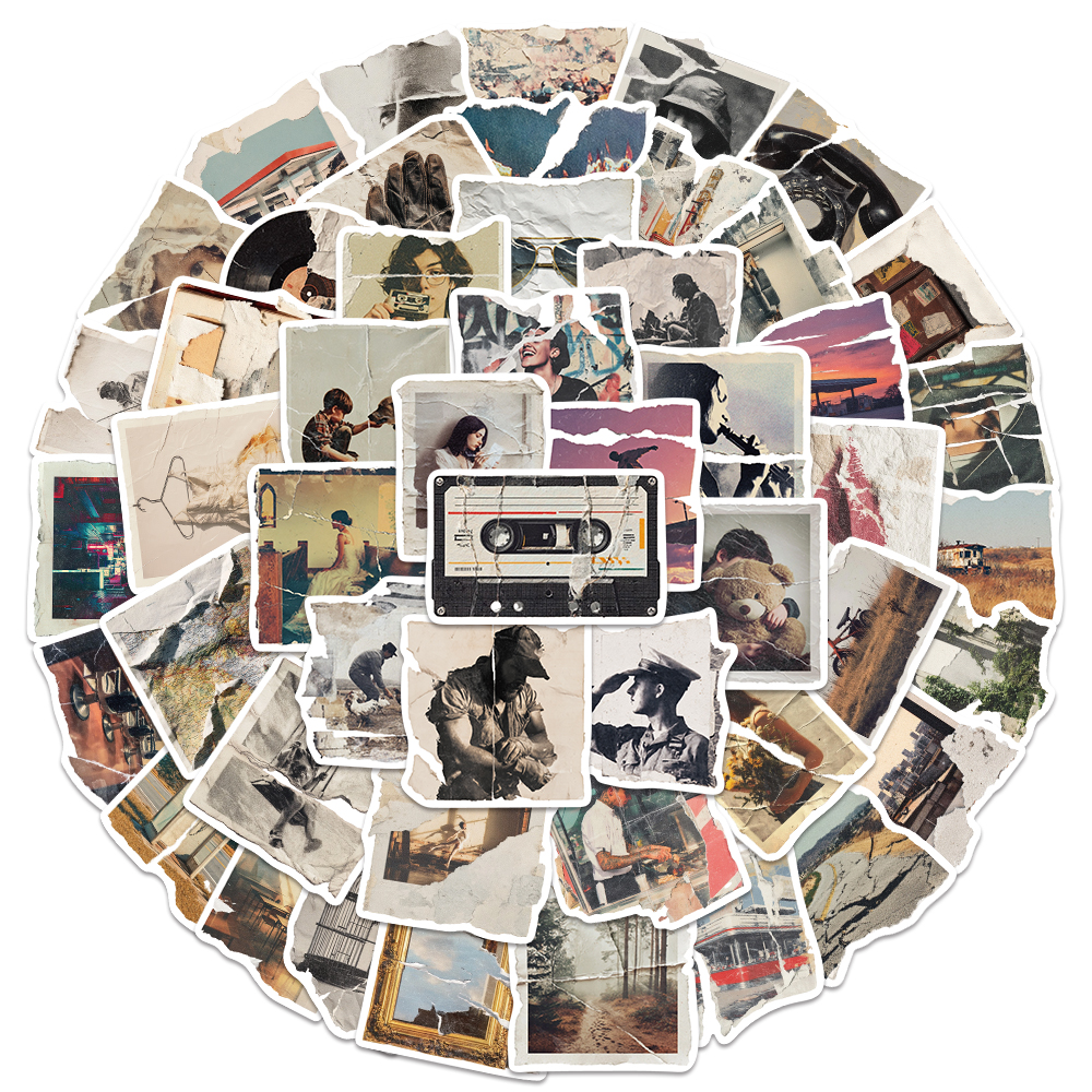 50pcs Torn Photo Sticker Creat - огляд і ціна Bicycle Helmet