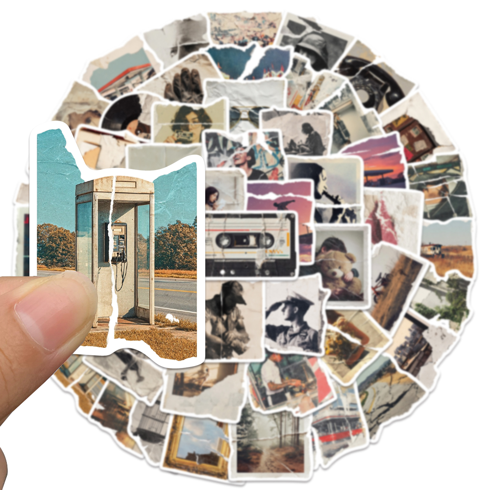50pcs Torn Photo Sticker Creat - огляд і ціна Bicycle Helmet