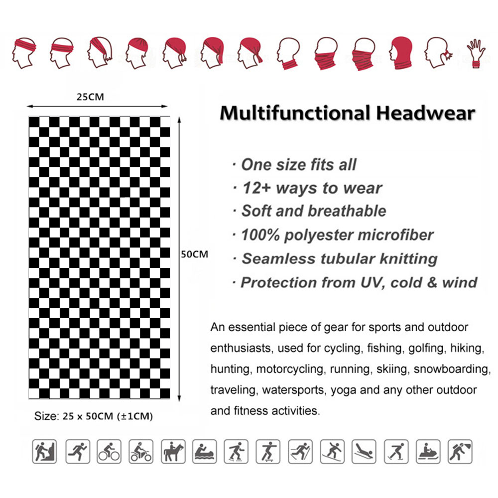 Checkered Ska Printed Headband - огляд і ціна Cycling Gears